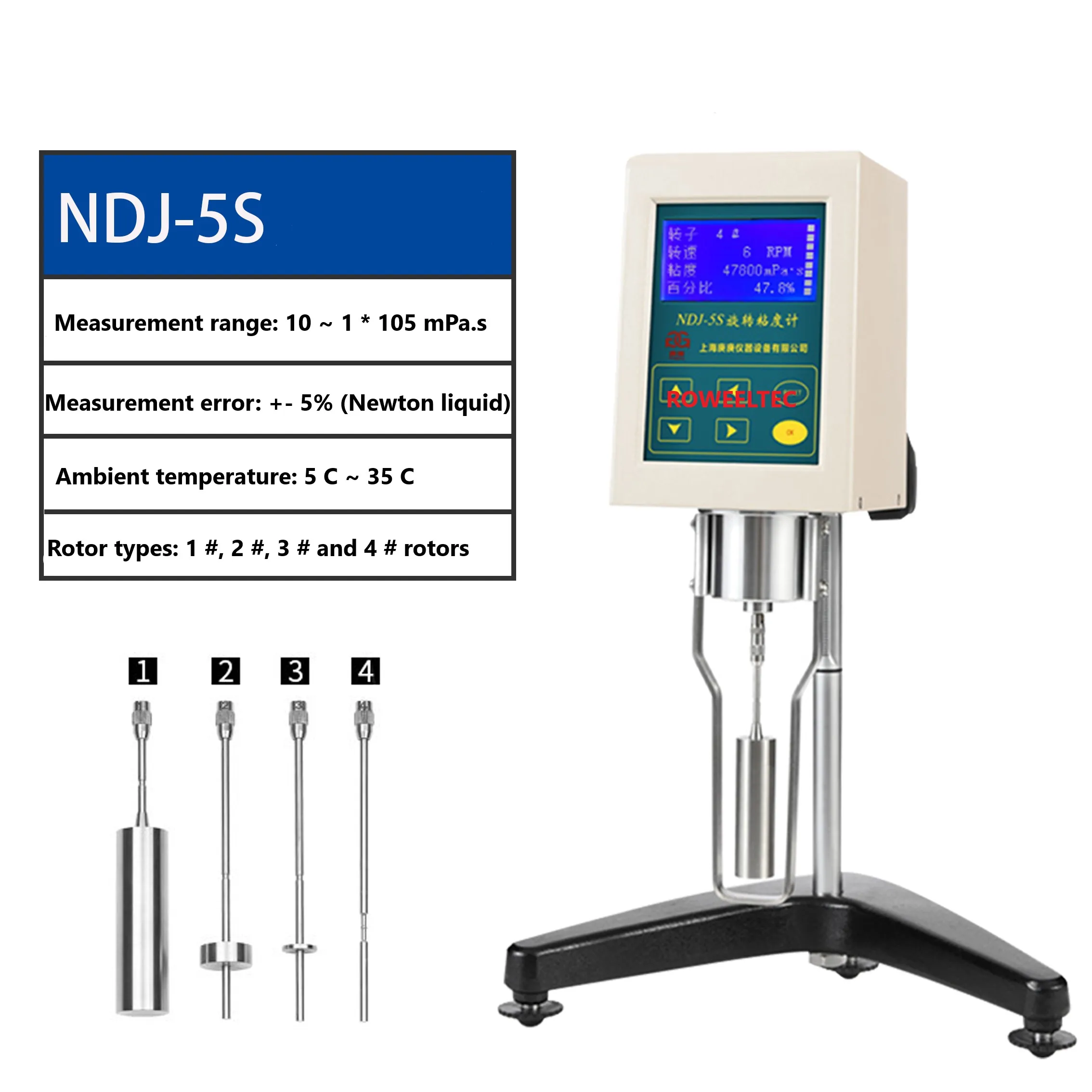 Free Shipping! Rotary Viscosity Meter Tester Digital Ndj5s