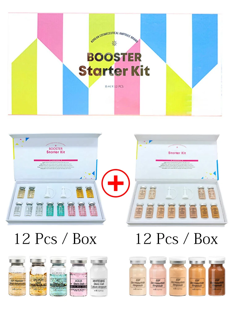 Новейшая корейская косметика BB крем свечение Booster стартовый набор осветить мезовит BB сыворотка свечение отбеливание стволовых клеток культуры ампулы - Цвет: 2 boxes