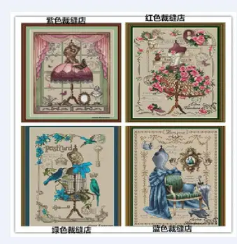 

100% egypt cotton Counted Cross Stitch Kit Cross stitch cross stitch RS pure cotton self matching Tailor's dress
