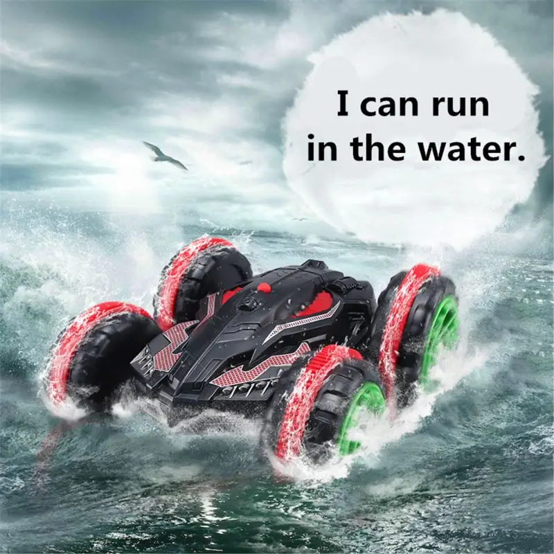 

RC Stunt Car Remote Control Car Boat 4WD 6CH 2.4Ghz Off Road Electric Racing Vehicle 360° Spins & Flips Land Water Multifunction