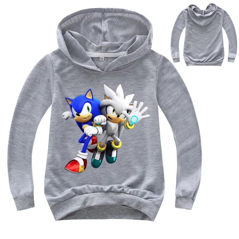 Sonic The с принтом ЁЖ Детский свитер капюшоном для маленьких мальчиков мультяшный
