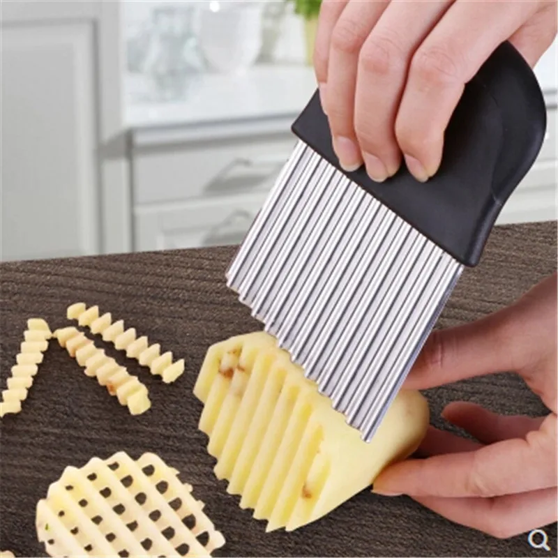 Corrugated Potato Wave Slicer Cutting Chopped Metal Yellow Fries Chips Cutter YS 
