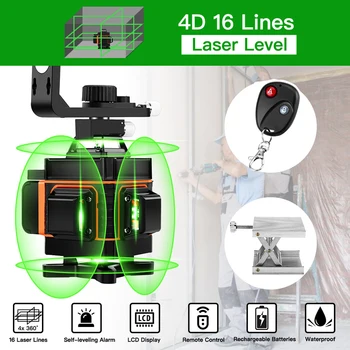 16 Lines 4D Laser Level green line Self-Leveling 360 Horizontal And Vertical Super Powerful Laser level green Beam laser level leter 12lines 3d laser level 360 laser electronic leveling laser beam line