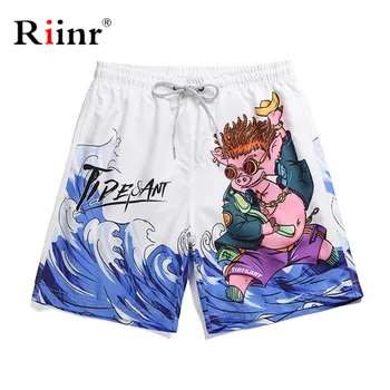 

Riinr New Men Summer Quick Dry Board Shorts Elastic Surfing Fitness Gym Shorts Beach Surfing Short High Quality Gym Boardshorts