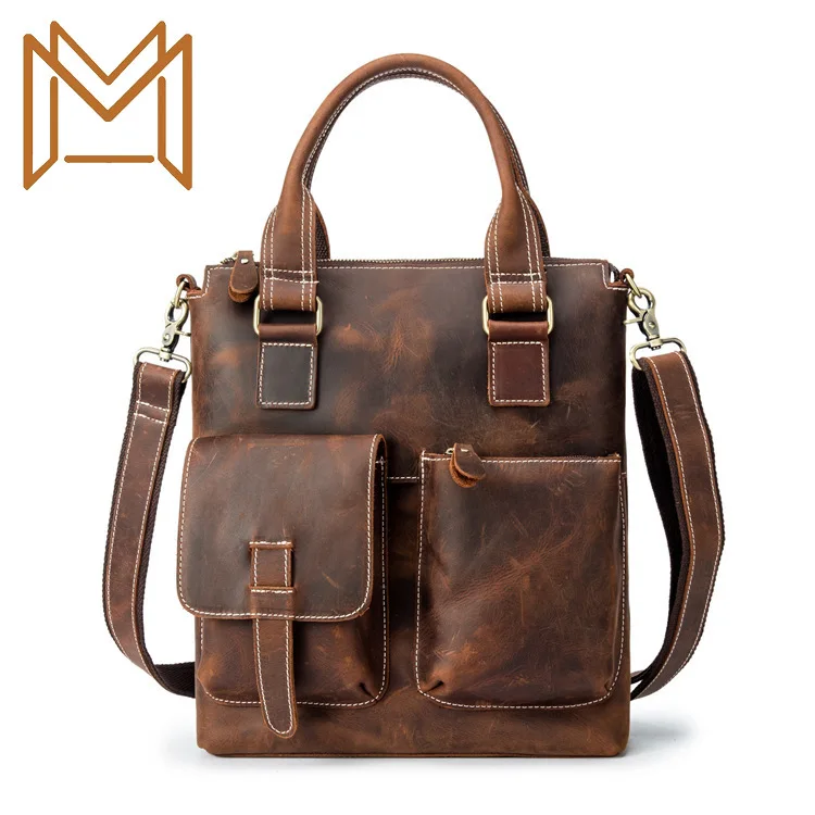 

Horsehide Document Layer Cowhide Hand Bill Lading Shoulder Package Pure Manual Oblique Satchel