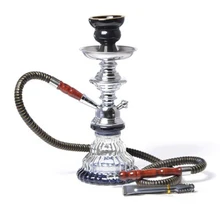 QQJJ Средний стеклянный кальян Cachimba кальян Sisha двойной шланг путешествия Chicha наргиле и наргиле аксессуары чаша для угля щипцы