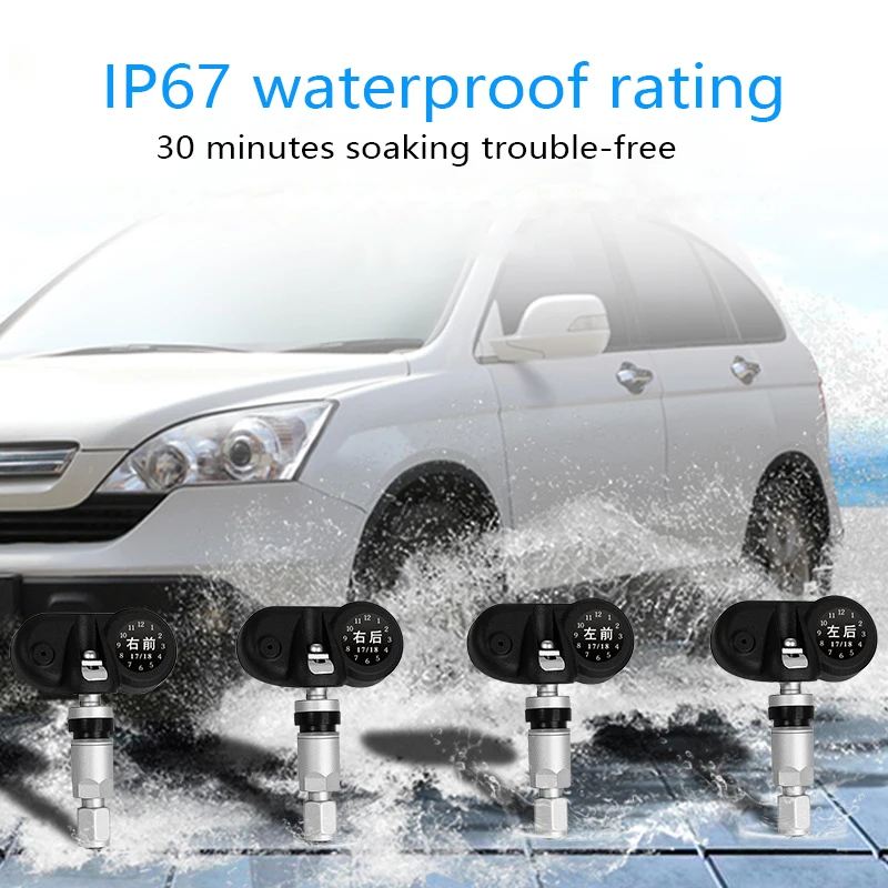 Солнечный TPMS монитор давления в шинах беспроводной Встроенный датчик USB +
