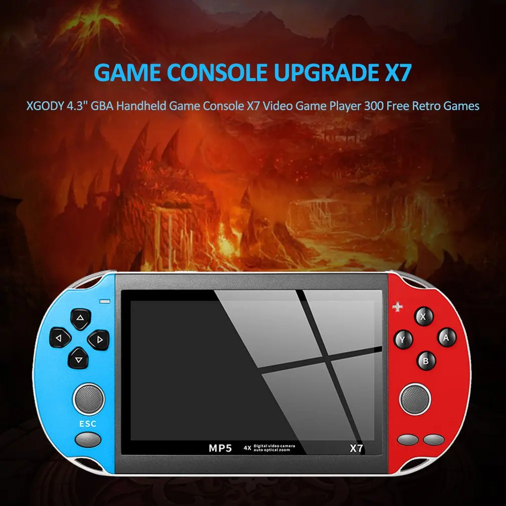 4,3 дюймов для GBA портативная игровая консоль X7 Видео игровой плеер 300 Бесплатные Ретро игры ЖК-дисплей игровой плеер для детей