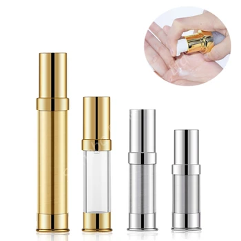 

20pcs 5ml 10ml 15ml 20ml 30ml Gold Silver Anodized Aluminum Airless Bottles Luxury Travel Cosmetic Cream Moisturizing Bottles