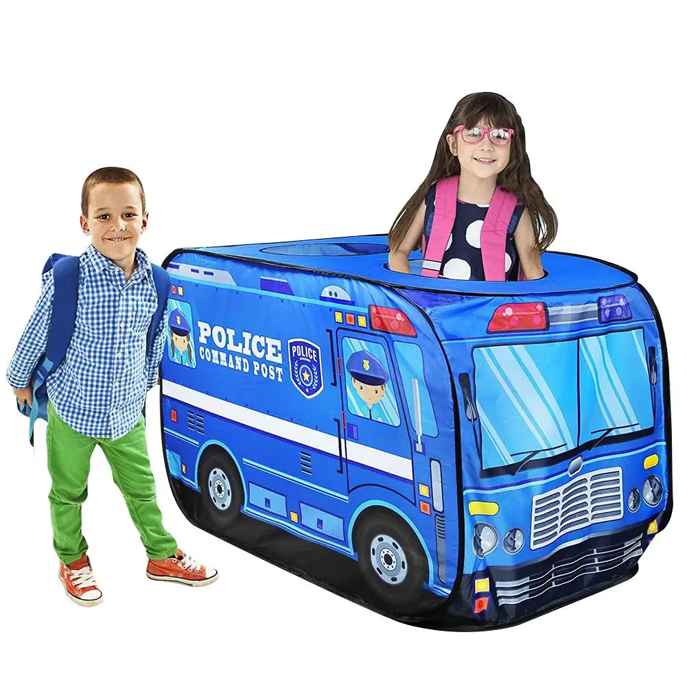 Kid Tent Pop Up Play Tent Toy Outdoor Foldable Playhouse Cloth Fire Truck Police Car Game House Bus Tent For Kids