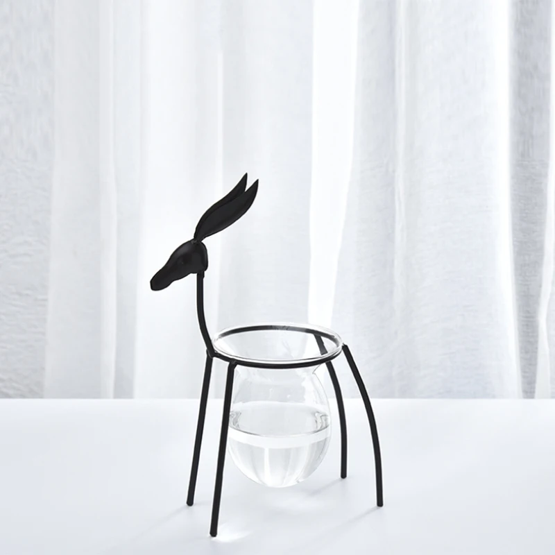 Европейский Железный олень ваза для цветов креативный гидропонный контейнер стеклянная гостиная украшение домашнего интерьера цветочные украшения