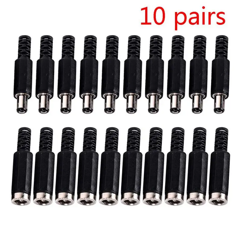 10 Pairs DC Power Plugs Set 3.5 X 1.2mm Male Female Jack Socket Adapter Connectors Kit | Электроника