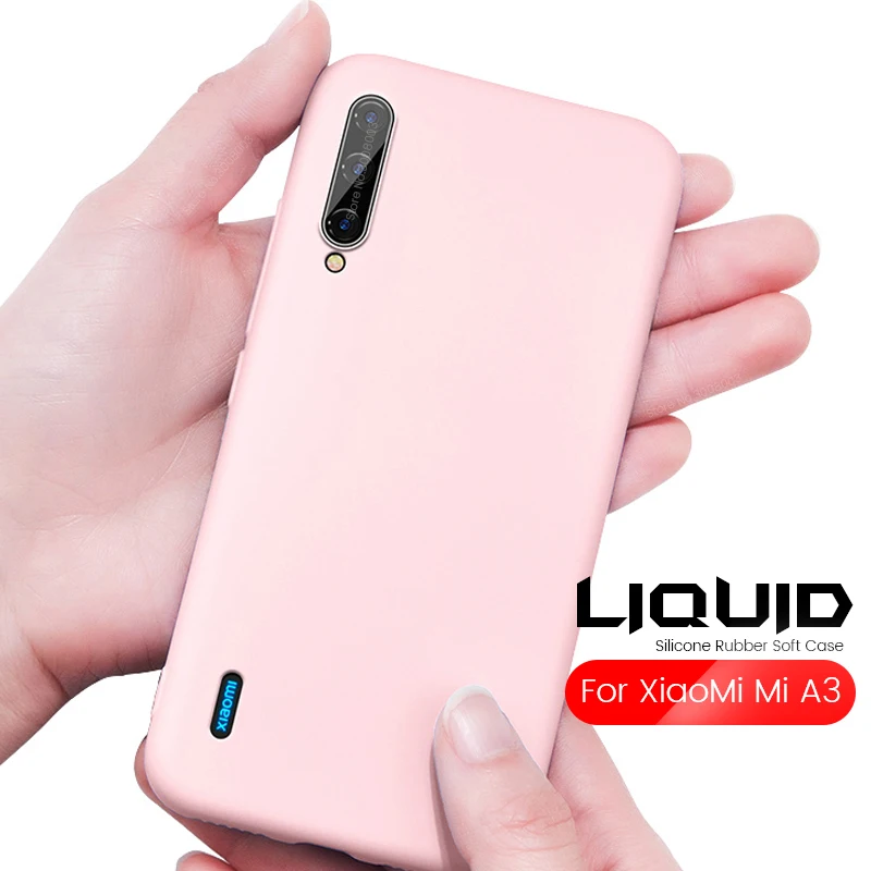 

For Xiaomi Mi A3 Case Liquid Silicone Rubber Soft Cover For Xiaomi Xiomi Mi A3 A 3 MiA3 Phone Cases Shockproof Housing 6.01"