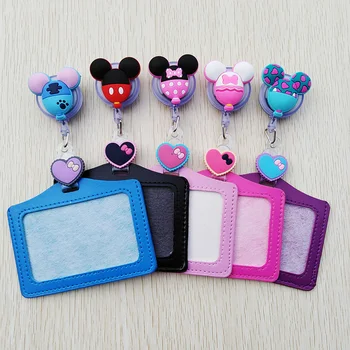 

1 pcs silicone New cartoon animals retractable badge reel student nurse Exihibiton ID name card Badge clip 2020 office supplies