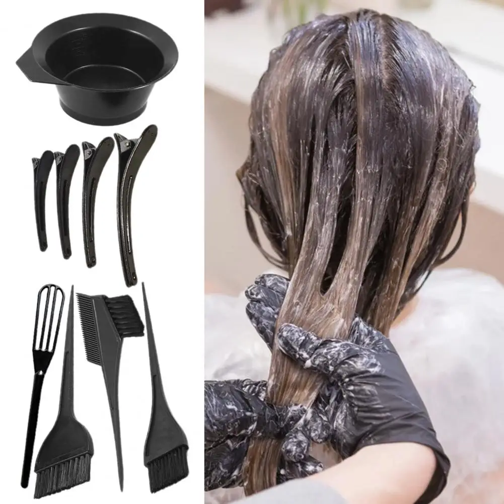12Pcs/Set Versatile Hair Coloring Tool Reusable Lightweight Hair Coloring Supplies Tinting Bowl Dye Brush Gloves Tools