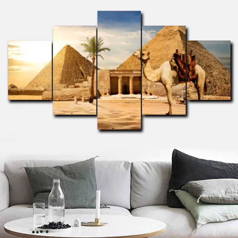 5Pcs Desert Camels Egypt Cairo Pyramid Embroidery Cross Stitch Full Round Square Drill 5D Diy Diamond Painting MosaicZP-3888 | Дом и сад