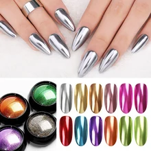 BORN красивое зеркало для ногтей Блестящий Порошок Блестящий розовое золото металлический лак для ногтей хром пигмент Пыль для гель-лака украшения для ногтей