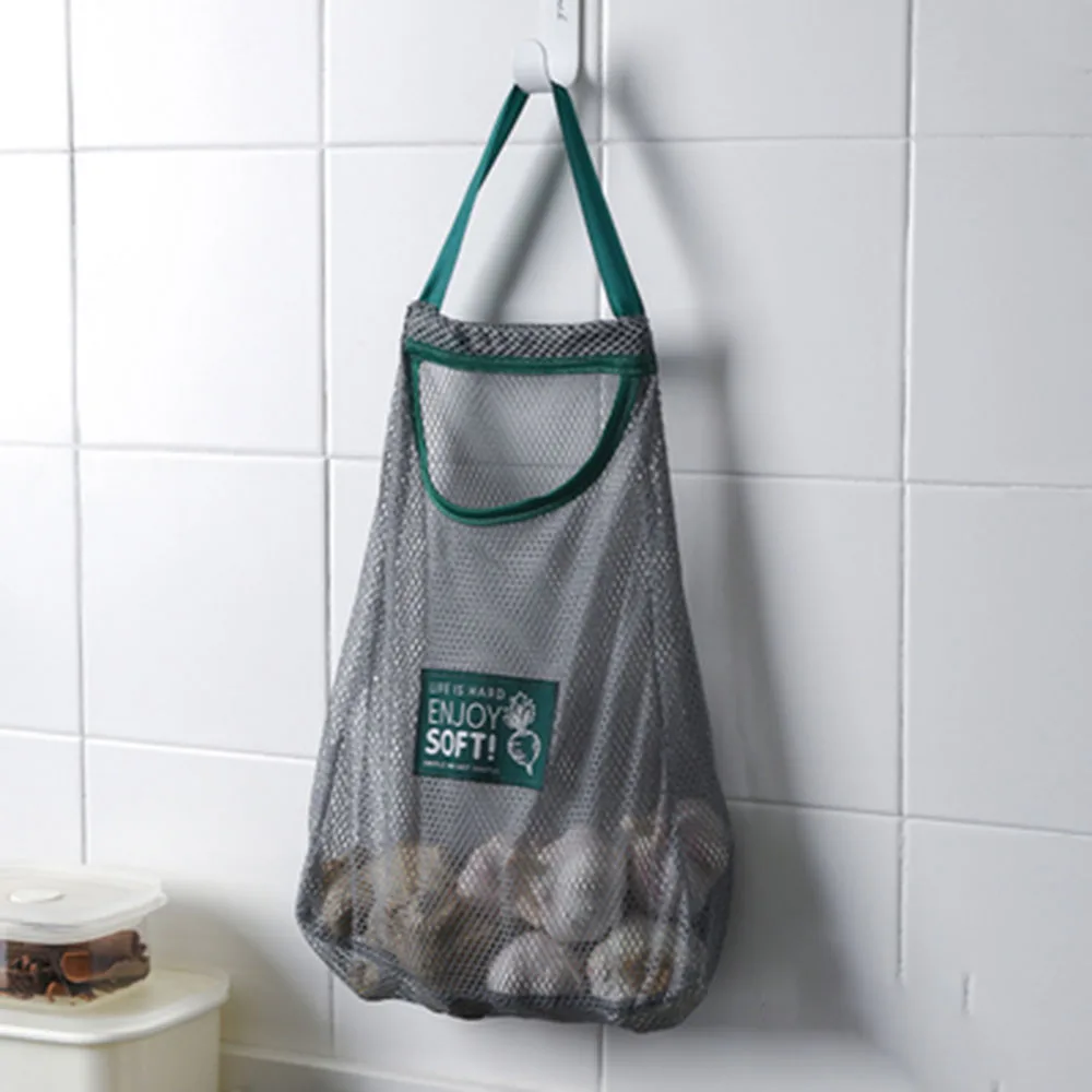 

Storage Bags Hangable Hanging Mesh Bag Kitchen Ginger Onion Fruits Vegetable Garlic Multifunctional Hollow Tote Space-saving