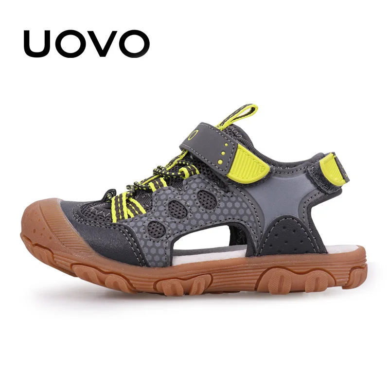 Uovo Neuankömmling Kindermode Schuhe weiche haltbare Gummis ohle Kinderschuhe bequeme Jungen Sandalen mit #24-34