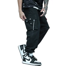 ^#Cheap New Casual Ribbons Multi-Pockets Elastic Waist Stylish Men's Joggers Trousers Fashion Autumn Safari Style Cargo Pants Streetwear ^#Cheap New Casual Ribbons Multi-Pockets Elastic Waist Stylish Men's Joggers Trousers Fashion Autumn Safari Style Cargo Pants Streetwear