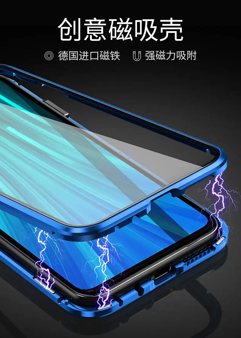 Двусторонний Магнитный поглощающий металлический чехол для Xiaomi Redmi Note 8T Redmi K30 Pro 360, полностью защитный чехол-накладка
