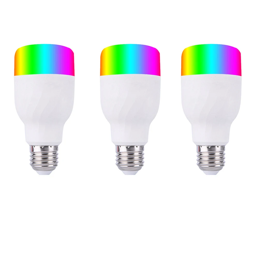 3 PCs E27 Bulb Wifi-патрон, умный свет лампы умная цветная светодиодная лампа 7 Вт RGBW приложение дистанционное управление работа с Alexa Google для умного дома E27 E14 B22 - Цвет: 3 PCs E27 Bulb