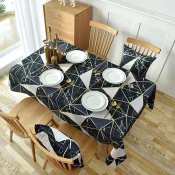 

Black Geometric Nordic Tablecloth Waterproof Rectangular Dining Tablecloth Household Restaurant Patio Chairs Cover JS136C