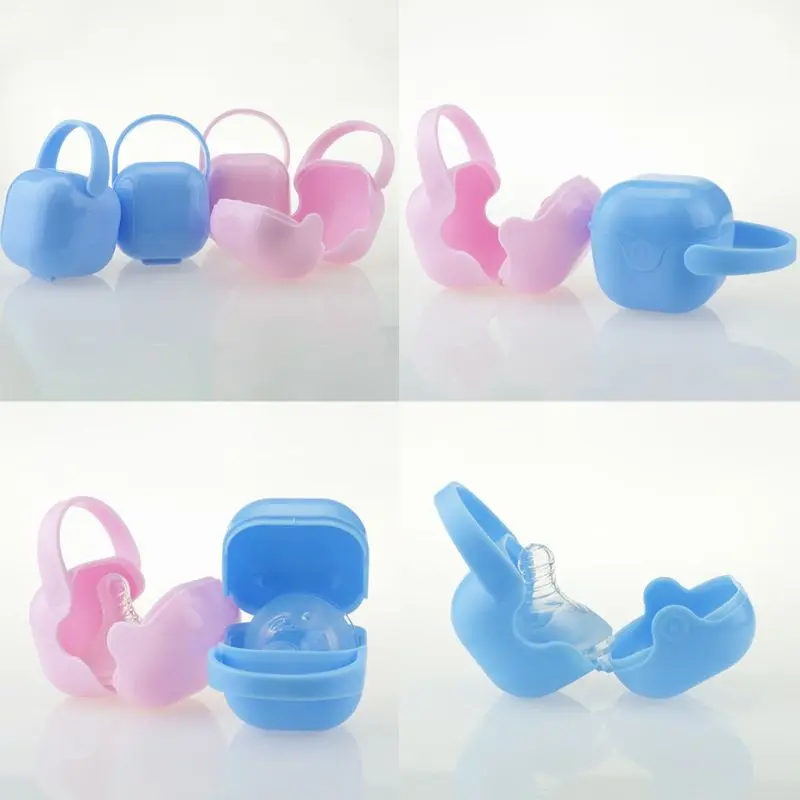 

6.2x6.2cm Square Shaped Baby Pacifier Storage Holder Case Dustproof Infant Finger Toothbrush Portable Carrying Box Container
