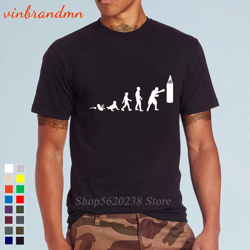 2021 Summer Trendy Box Evolution T Shirt Uomo Funny Evolution Of Boxing Fighter T-Shirt Ali Boxer Tee Shirt Uomo Abbigliamento Urbano