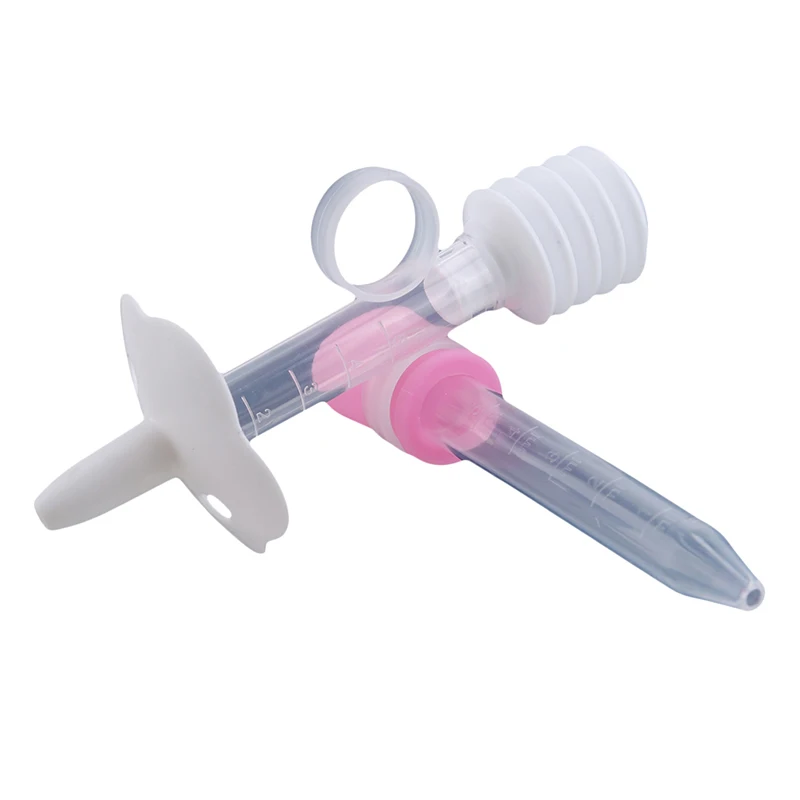 1 Набор детских принадлежностей для кормления, выдавливающий шприц, слив для кормления ребенка с помощью стеклянного дозатора - Цвет: pink