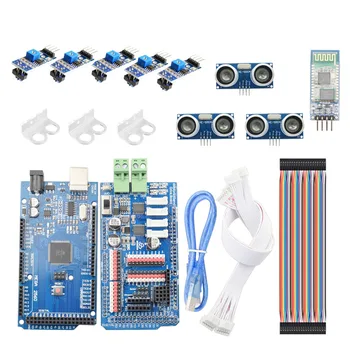 Bluetooth APP RC Arduino Smart Line-Tracking Obstacle Avoidance Mecanum Wheel Car Chassis Kit Line Patrol DIY Robot Parts Kit smart car tracking robot 4 line sensor module infrared tracing black line identification agtech