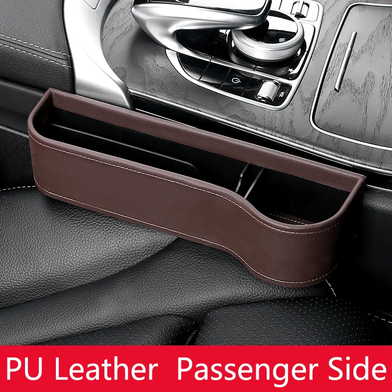 Leather Brown Right Автокресло Gap разрез Карманный Ловец снов Ежедневник с искуствнной кожи ящик для хранения для телефона для бутылок держатель чашки авто аксессуары для интерьера - Цвет: Leather Brown Right