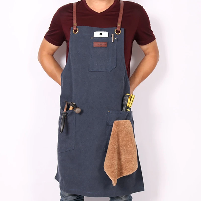 WEEYI Unisex Work Aprons For Men Women Kitchen Painting BBQ Chef Adult  Apron Bib Leather Straps Christmas Gift delantal avental|Aprons| -  AliExpress