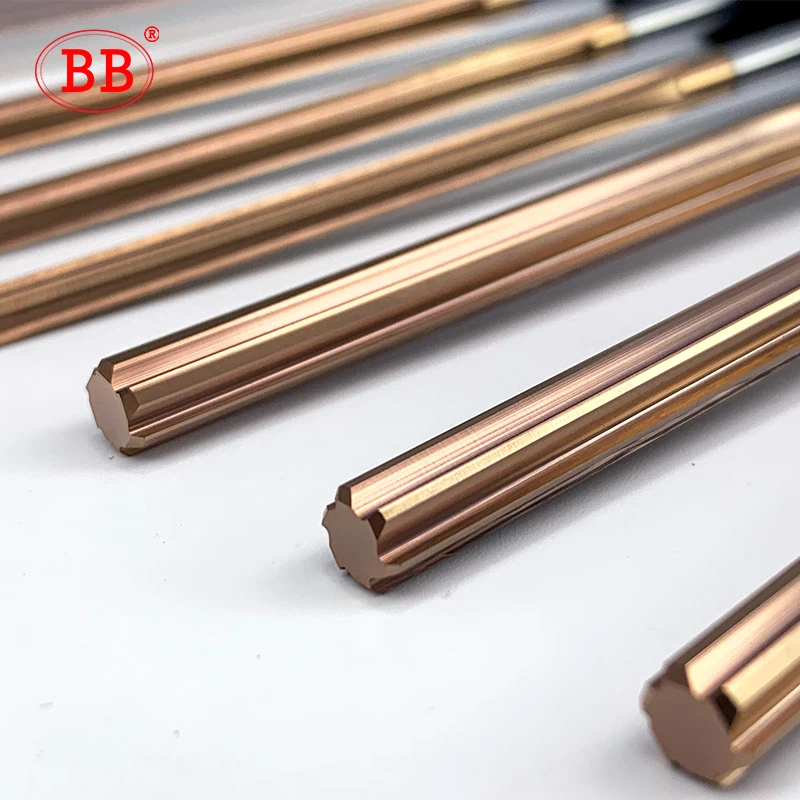 Carbide Reamer BB 1mm-20mm Coated Spiral Straight Flute H7 Chucking Metal Cutter 4 6 Flute CNC Tool