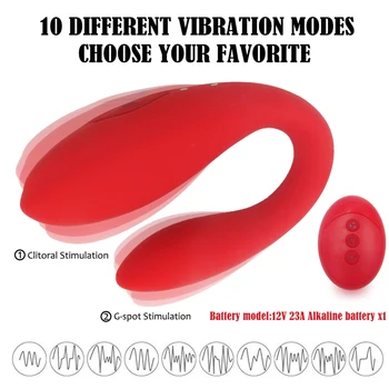 Couple Vibrator Wireless Remote Control Double Vibrators Wearable Dildo Vagina Clitoris Stimulate Sex Toys For Woman Masturbator 2