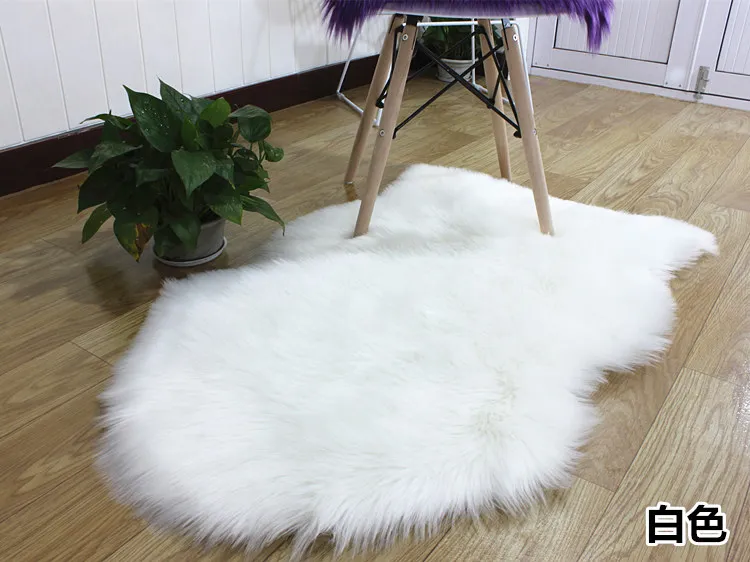 Juneiour розовый мягкий искусственный коврик из овчины коврик для спальни покрытие стула искусственная шерсть теплый плюшевый коврик сиденье Textil меховые коврики