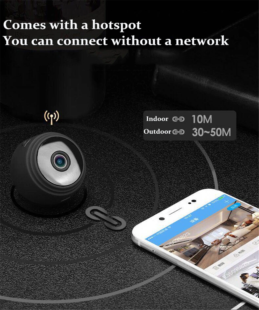 A9 1080P Wifi Mini Camera Magnetic P2P Camera Home Security Night Vision Wireless Surveillance Remote Monitor App Smart Motion