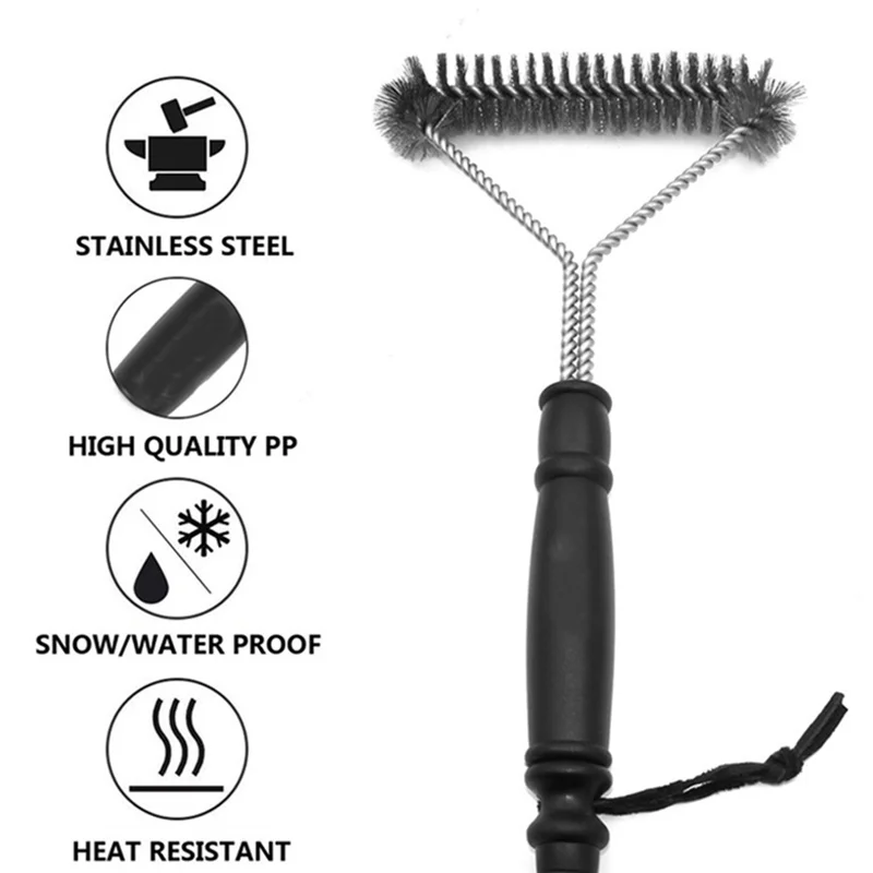 Kitchen Accessories BBQ Grill Barbecue Kit Cleaning Brush Stainless Steel Bristles Cleaning Brushes Cooking Tool Barbecue Gadget barbecue cleaning tools grill brush cleaning brushes