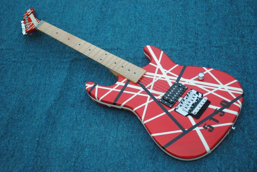 Новая+ фабрика+ Kram EVH 5150 электрогитара Eddie Van Halen Kram 5150 гитара 5150 красная полосатая гитара