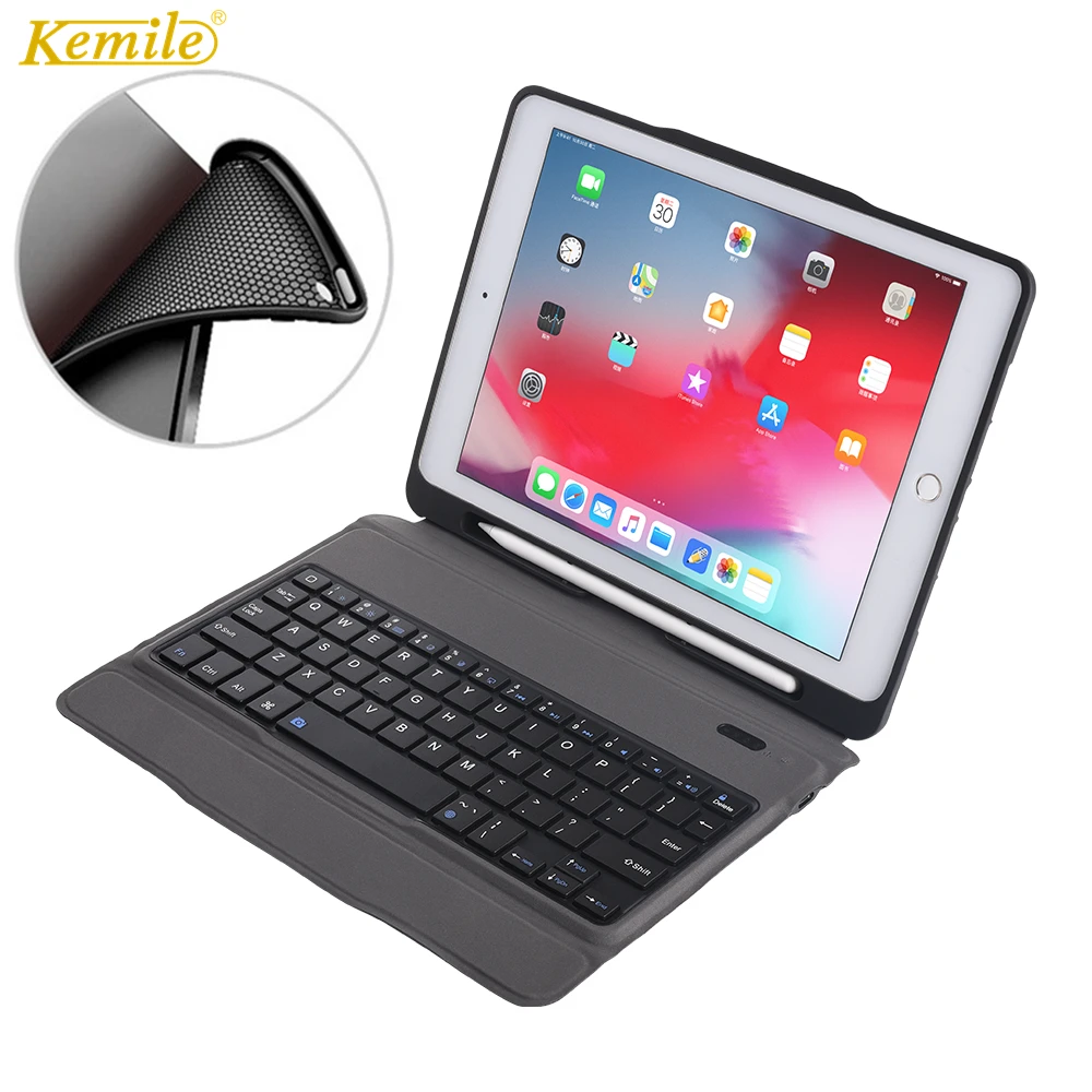 Чехол из ТПУ для iPad 6th 2018 9 7 со съемной клавиатурой с подставкой карандашом