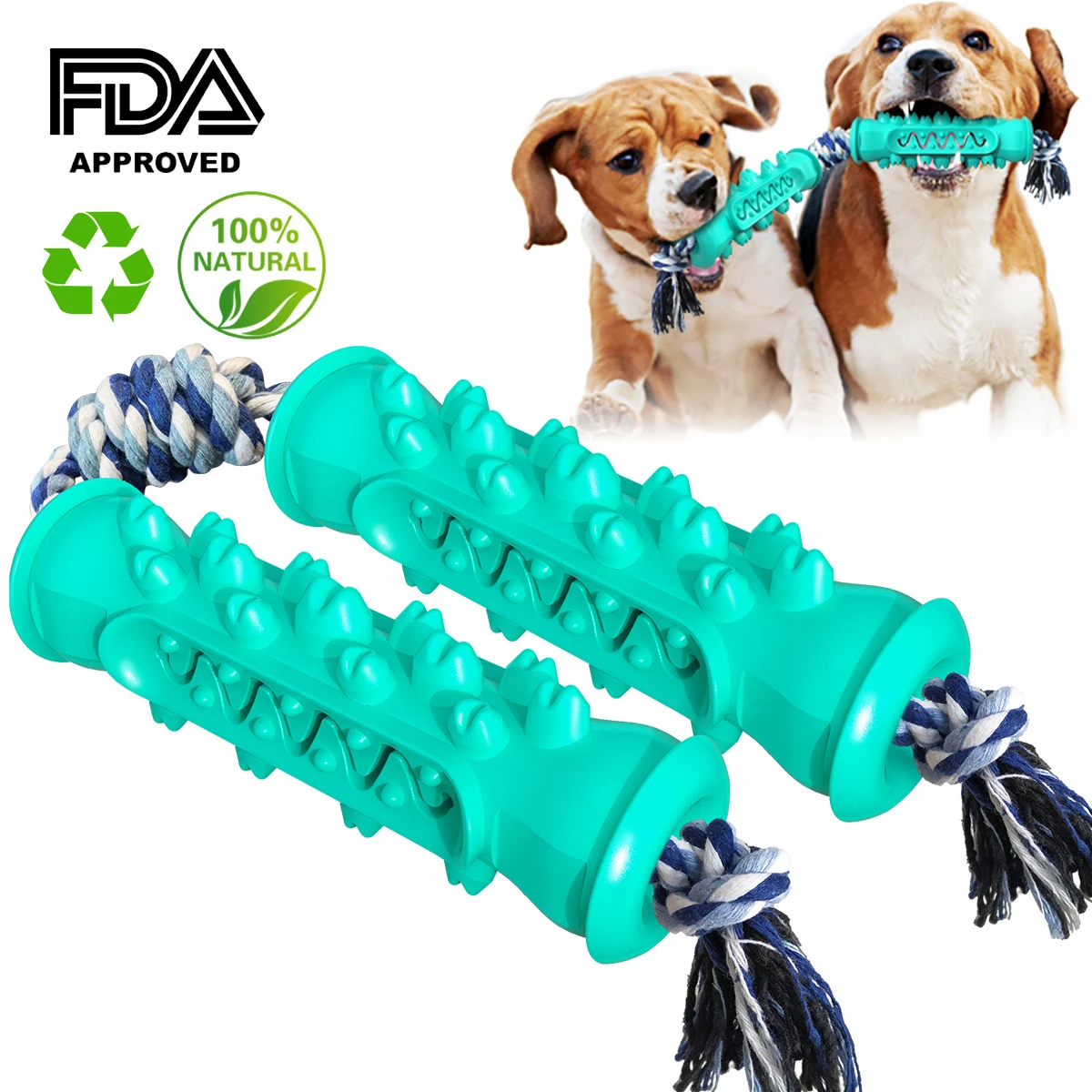 New Dog Toys Grinding Stick Bite-Resistant Toothbrush Dog Training Interactive Toys with Rope DT-015