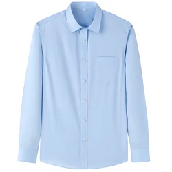 Chemise à manches longues pour homme, tenue en pur coton, de haute qualité, tenue formelle pour le bureau 