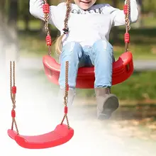 Children's Adult Garden Swing Set Hanging Seat Toys Adjustable Ropes Plastic Strong Bearing Rainbow Curved Board Swing Chair