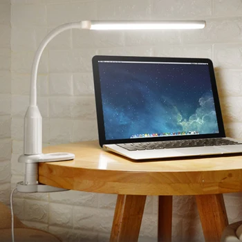

USB Charging LED Eye Protect Clamp Clip On Light Table Lamp Stepless Dimmable Bendable Touch Sensor Control Reading Desk Lamp
