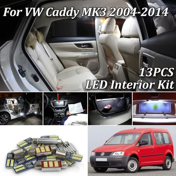 

13Pcs LED dome map bulb Interior reading Lights Kit for Volkswagen Accessories for Caddy 3 MK3 MKIII (2004-2014)