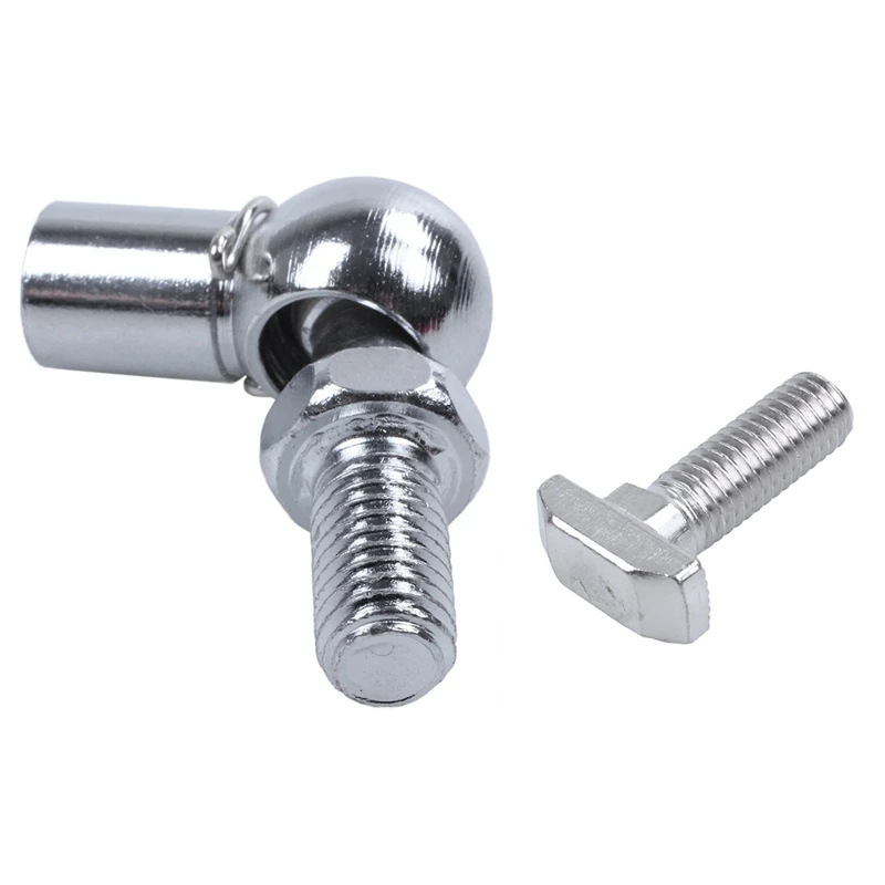 5Pcs M8 Thread T-Slot Drop-In Stud Sliding Screw Bolt &amp 2X Gas Strut M6 Female 16Mm Ball Socket Dia Flat Bracket | Инструменты
