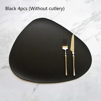 

4pcs Textile Place Mat Tableware Table Mat Heat Insulation PU Leather Placemats Placemat Table Decoration Accessories Mats Pads