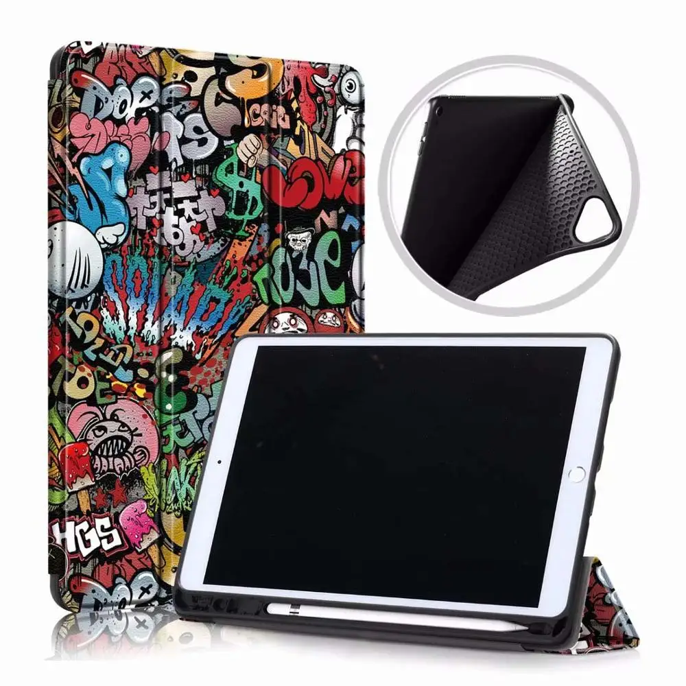 

Magnetic Smart Case For iPad 7th Generatio Case With Pen Slot Slim Stand Cover For iPad 10.2 2019 Auto Sleep / Wake Tablet Case