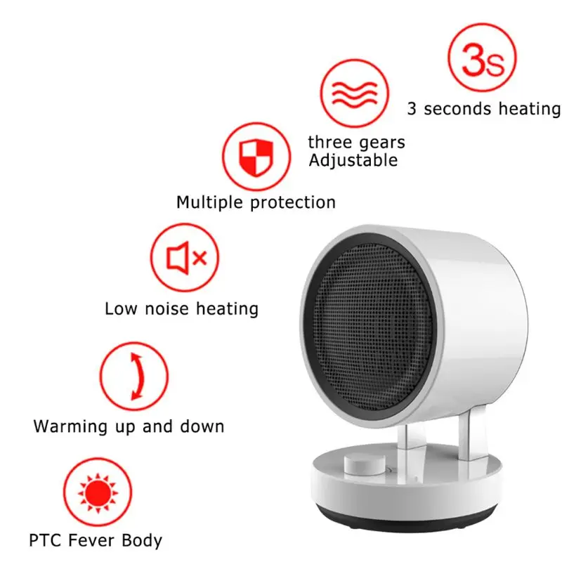 

Mini Electric Heater Space Home Office Winter Warmer Fan Air Heating