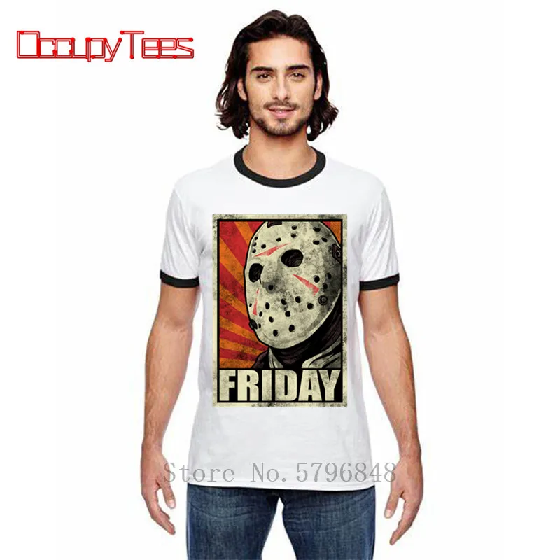 

Horror Movie Characters T-Shirts Men Halloween Scary Friday the 13th Jason Voorhees Freddy Cotton Tees Short Sleeve Tee Shirts